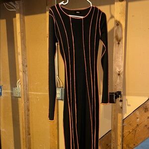 Black and Orange Long Sleeve Top